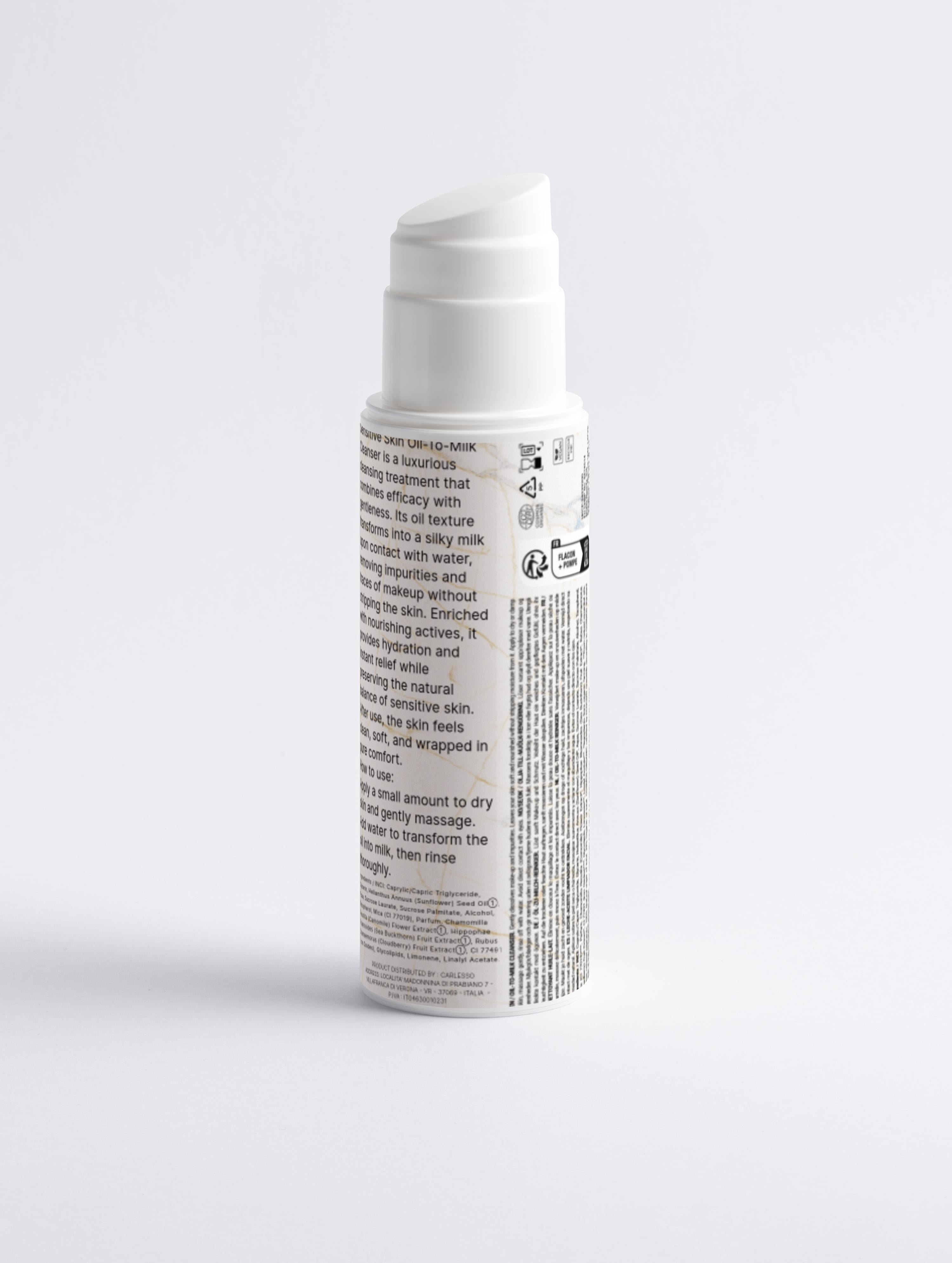 Detergente olio-latte per pelli sensibili