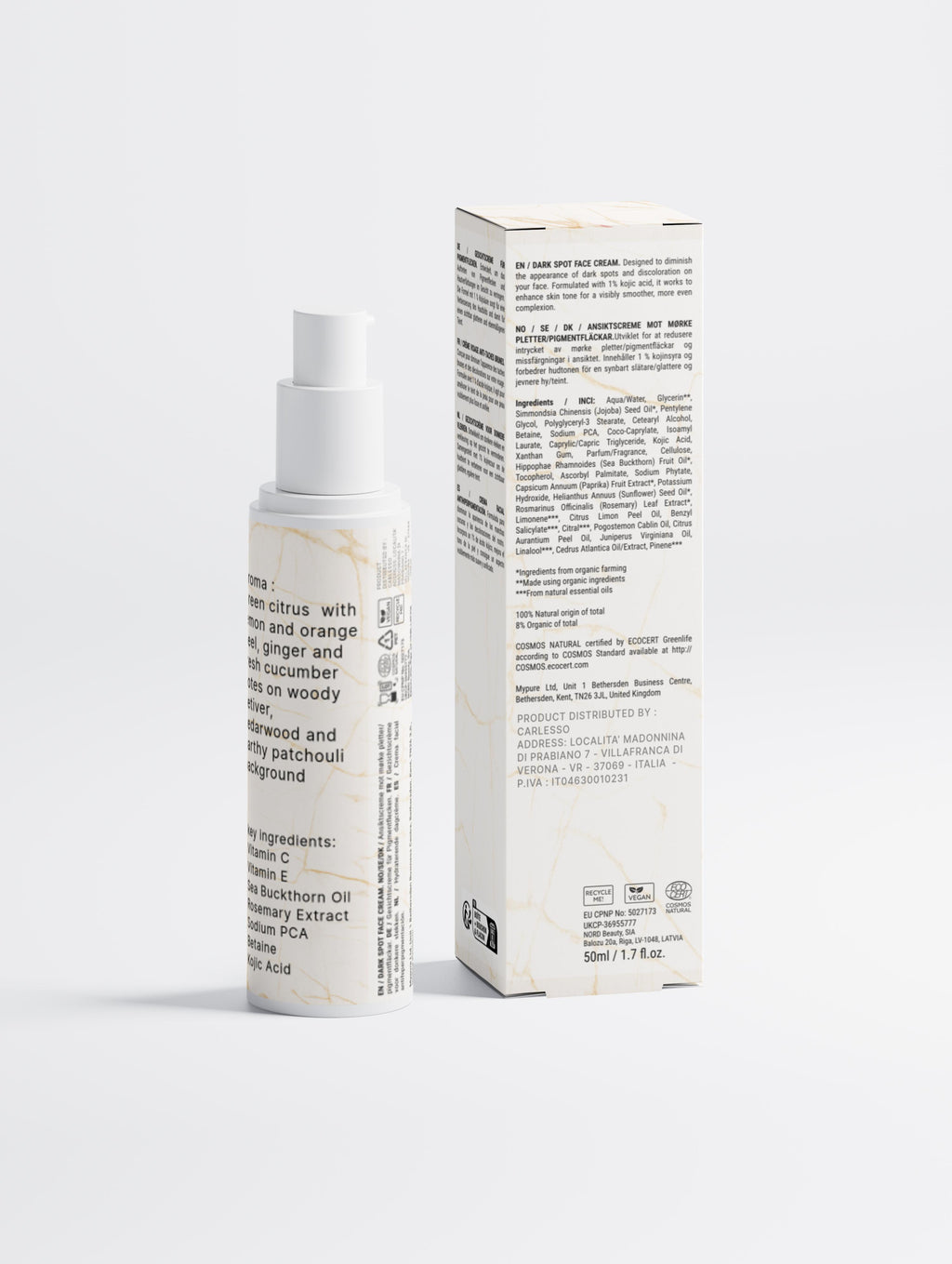 Crema viso anti-macchie con acido cogico