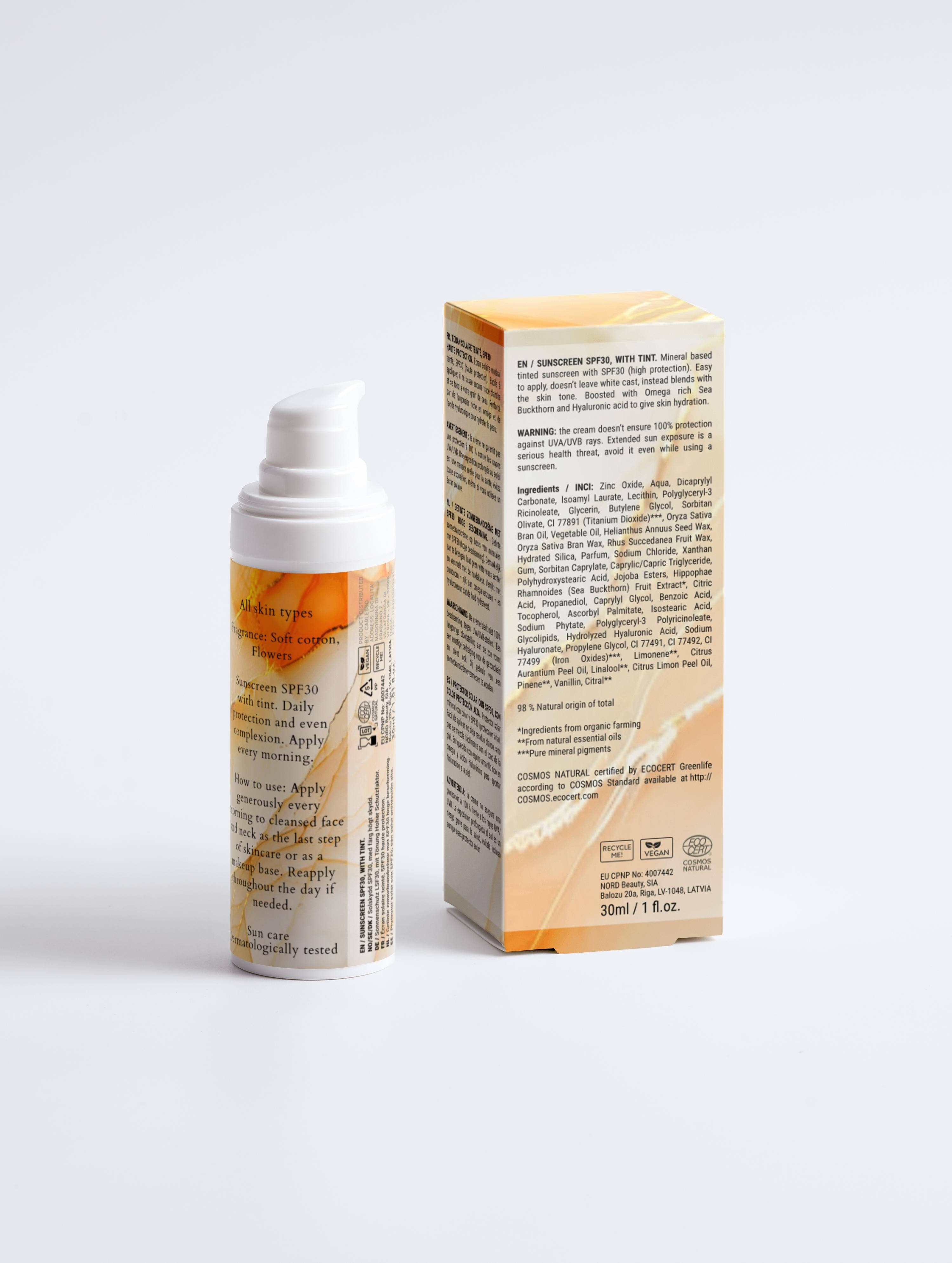 Sunscreen SPF30, with tint